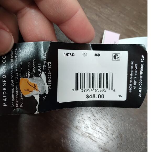 Maidenform 7543 NWT Size 36D White One Fab Fit Underwire Padded T-Shirt Bra - Picture 7 of 7